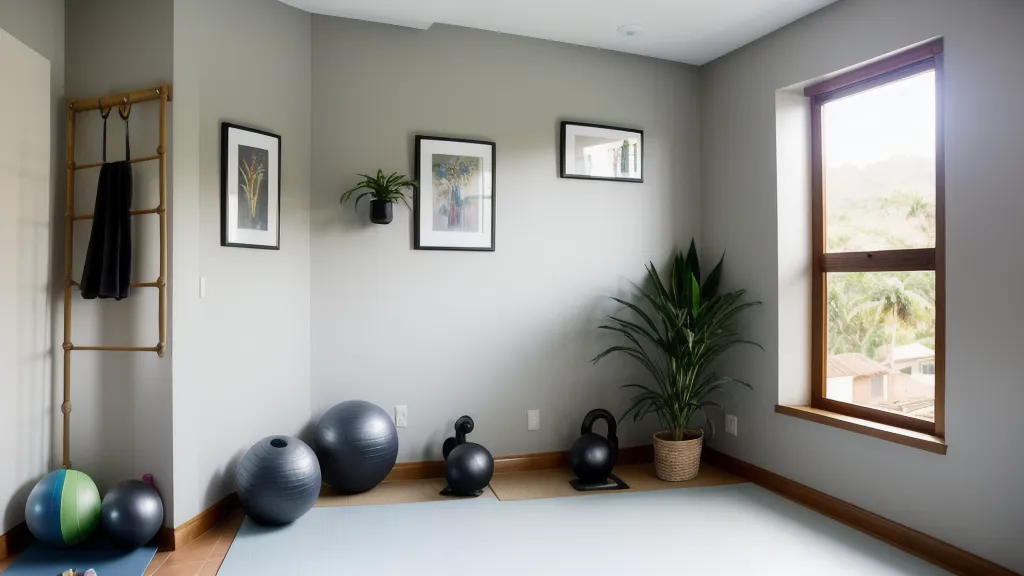 Accesorios de fitness en casa recomendados por programas online, equipo minimalista listo para entrenar