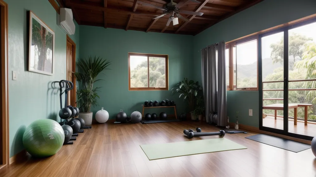 Tapete de yoga midiendo el espacio reducido de una rutina de entrenamiento en casa