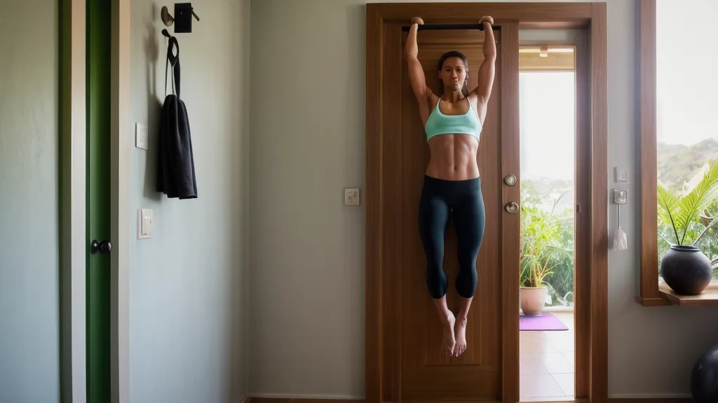 Mancuernas ajustables guardadas a un lado tras elegir un programa de fitness en casa sin equipo
