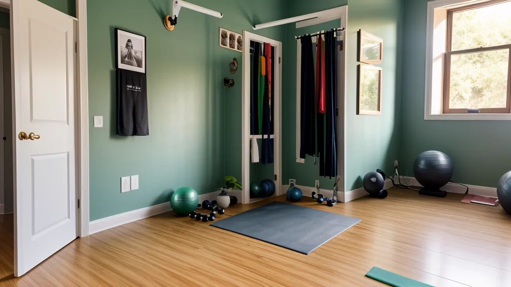 Detalle de un tapete de entrenamiento en casa desgastado por el uso constante, señal de constancia en un programa fitness freelance