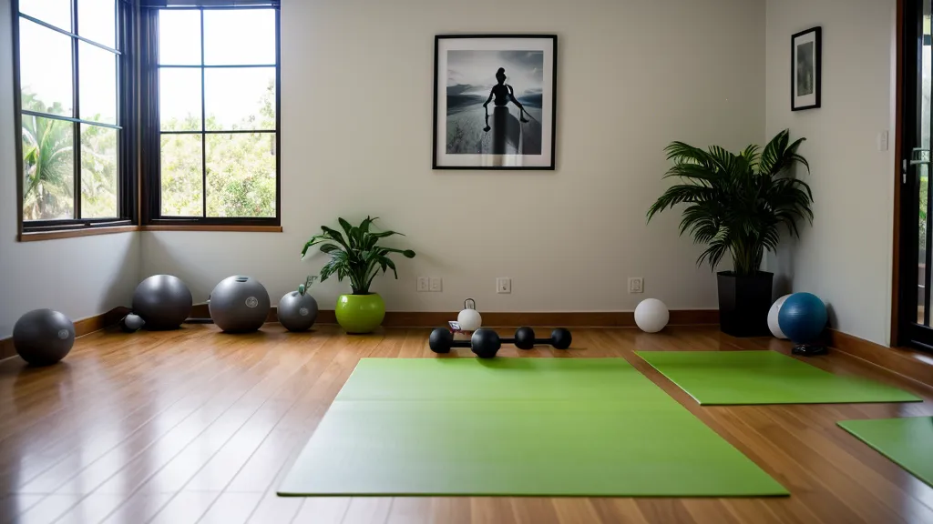 Espacio de 2x2 metros despejado para entrenar en un apartamento.