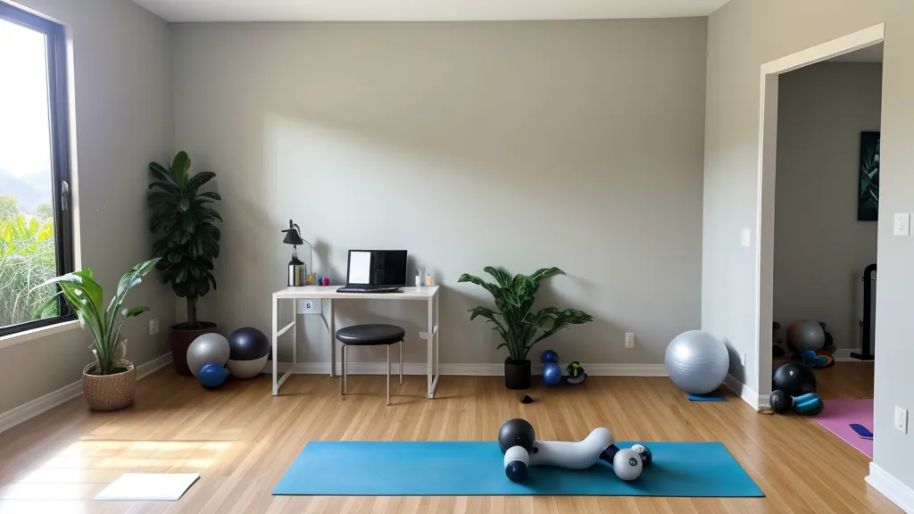 Tablet lista en una mesa para reproducir programas de entrenamiento casero