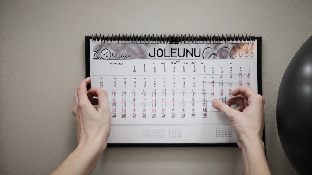 Mano marcando los días completados en un calendario de reto de 90 días